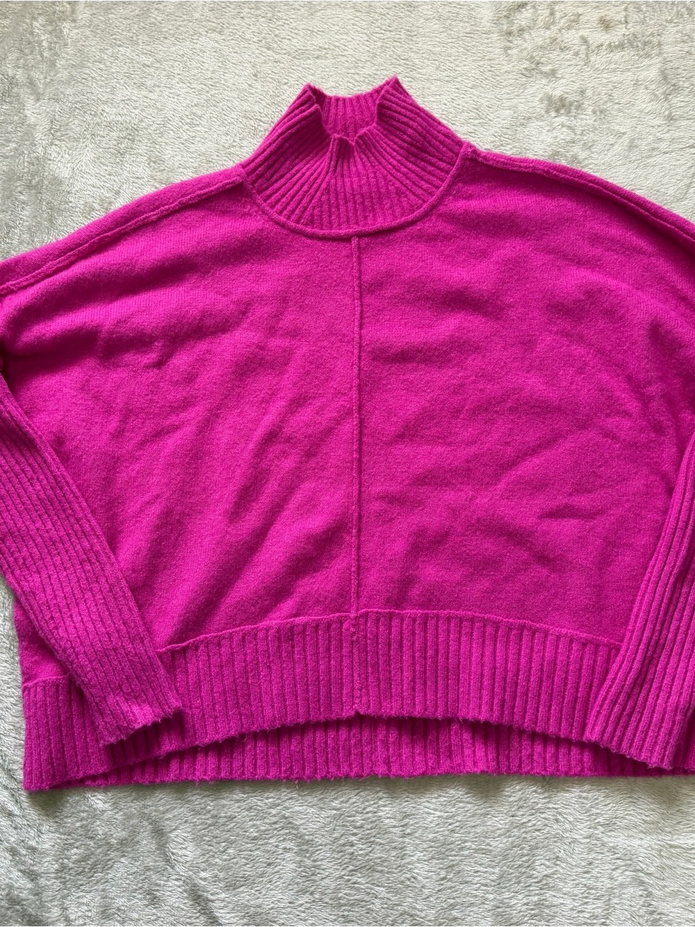 Maeve Bright Magenta Mock Neck Sweater